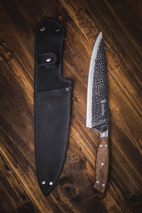 CUCHILLO 8 "PARILLERO CURACAVI C/FUNDA CUERO NEGRA GAUCHO